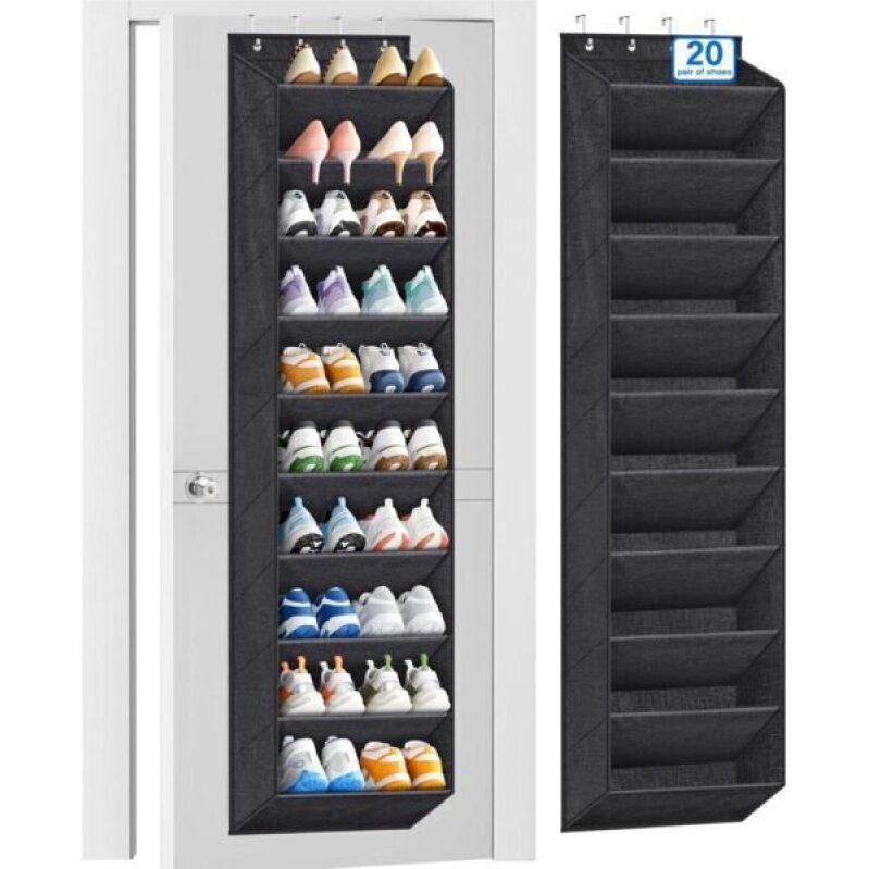 KIMBORA 10 Tier Over the Door Shoe Organizer - Maximize Closet Storage
