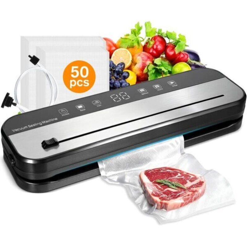 75kPa Vacuum Sealer with Built-in Cutter, 10-in-1 Food Saver for Freshness