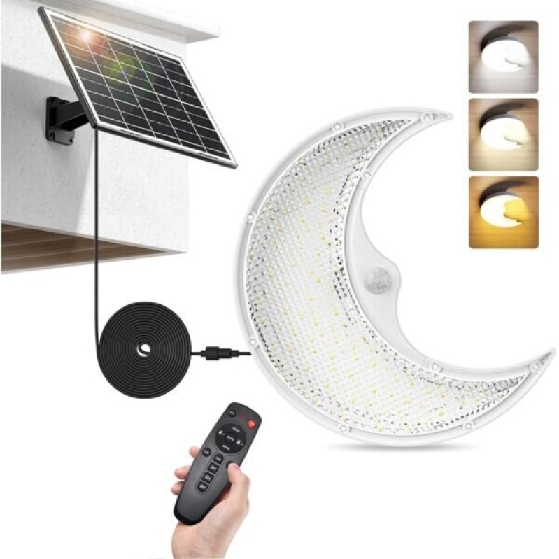 SunBonar Solar Ceiling Light & Moon Lamp with Motion Sensor - Dimmable & Tricolor, Remote & Timer