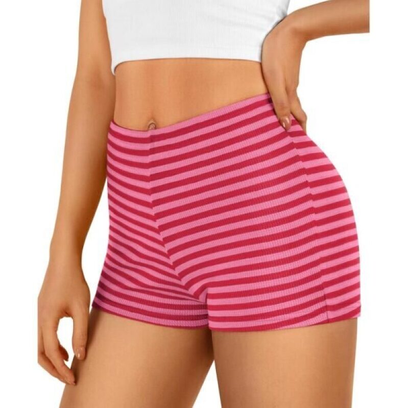 Red Striped Micro Low Rise Boxer Shorts - Comfy & Stylish Summer Wear