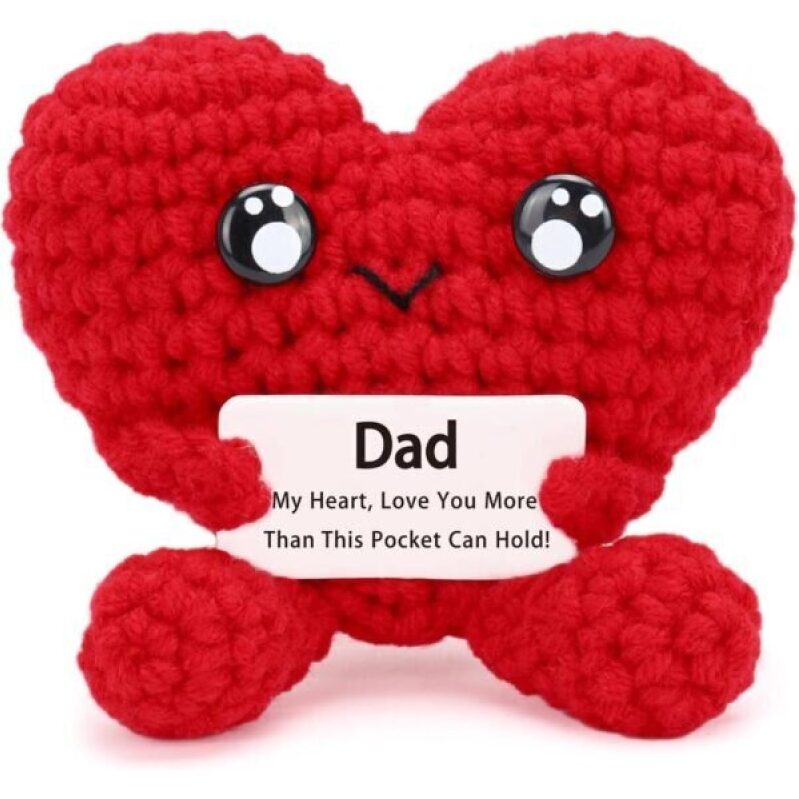 Pocket Hug Heart with Positive Emotional Card - Perfect Gift for Dads