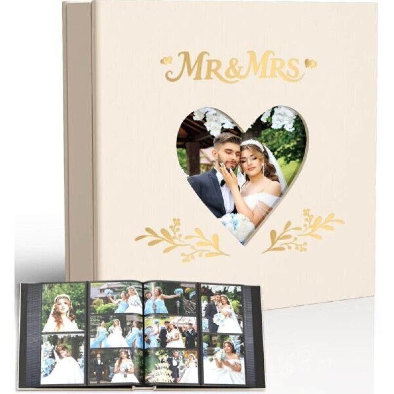 Barsone Linen Wedding Photo Album 4×6 with 400 Pockets – Perfect for Capturing Special Moments