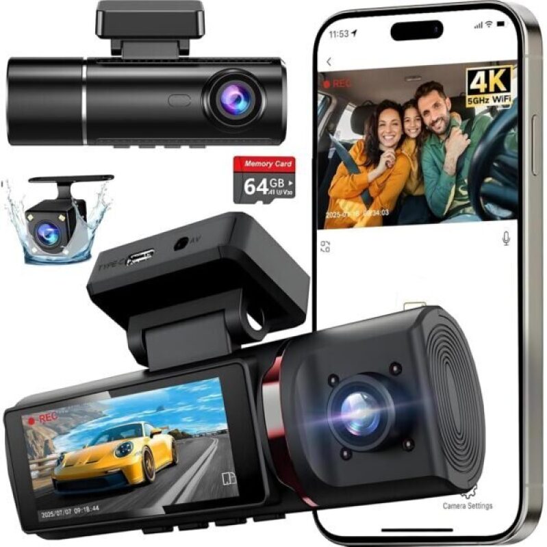 Triple-Channel 4K Dash Cam with Rear and Inside Cameras - 50% Off