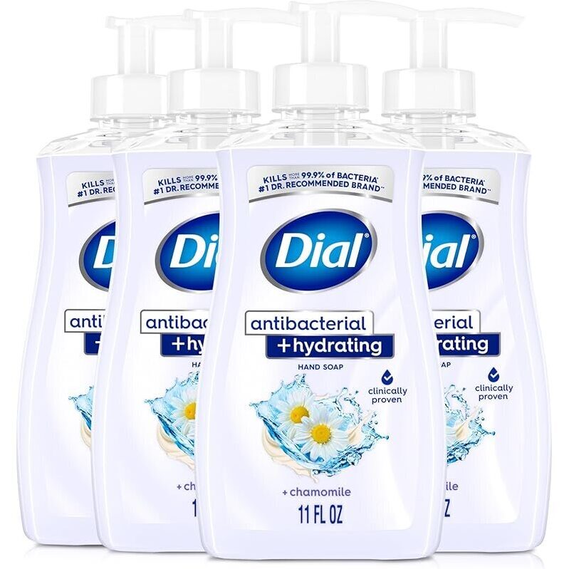 4-Pk Dial Antibacterial Plus Hydrating Chamomile Liquid Hand Soap 11oz