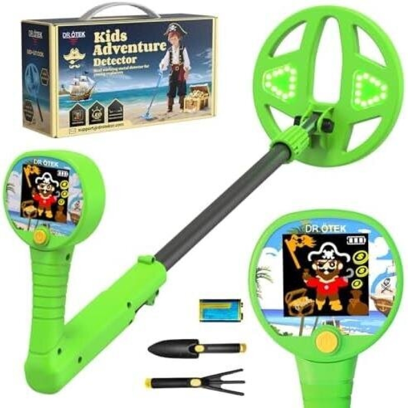 DR.ÖTEK Kids Adventure Detector - 6.7 Inch LED Metal Detector with Treasure Hunt Theme