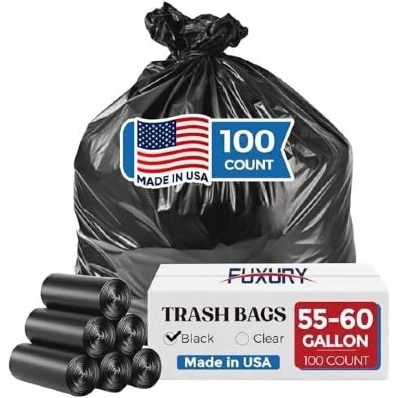 60 Gallon Thick Trash Bags - 52% OFF - 100 Count, Made in USA