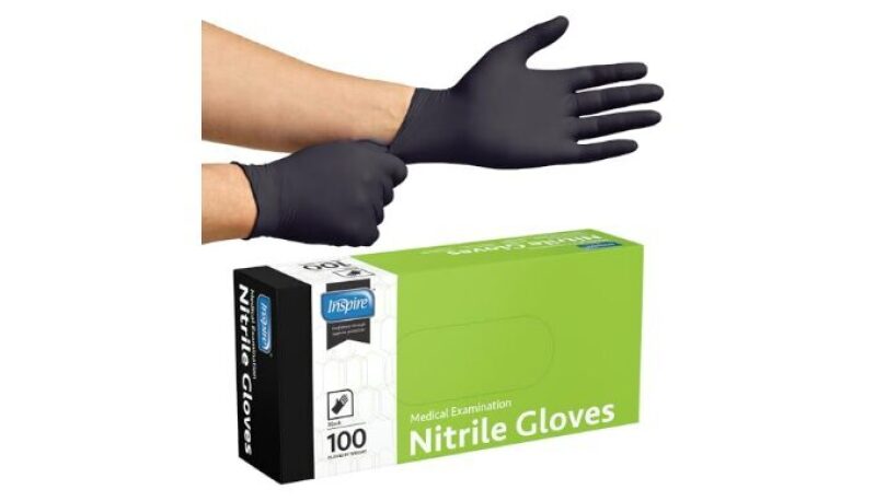 Inspire Black Nitrile Disposable Gloves - Premium Protection