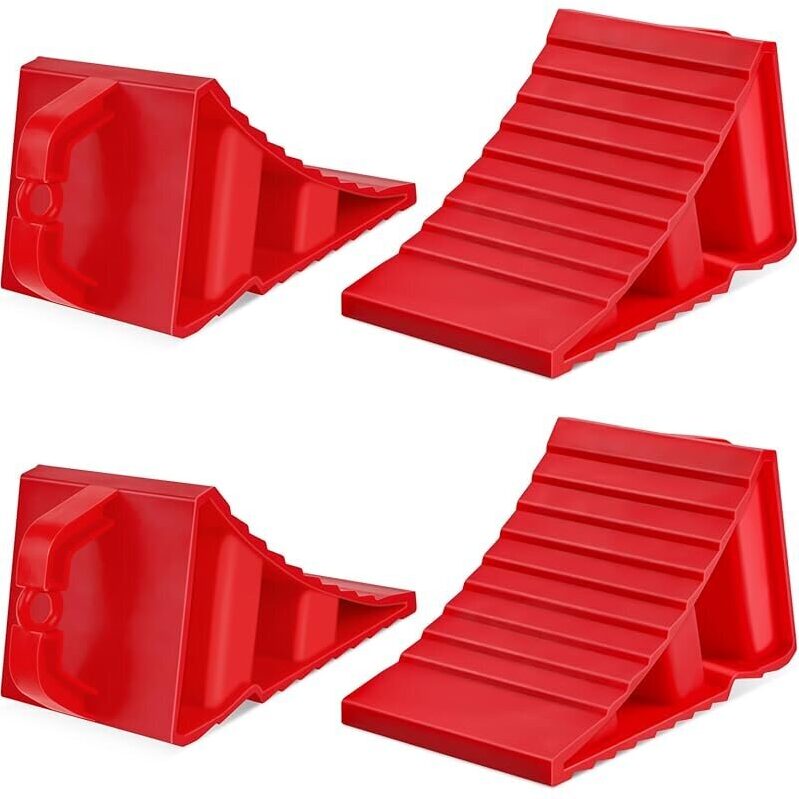 4-Pack Hard Plastic RV Wheel Chocks for Trailers