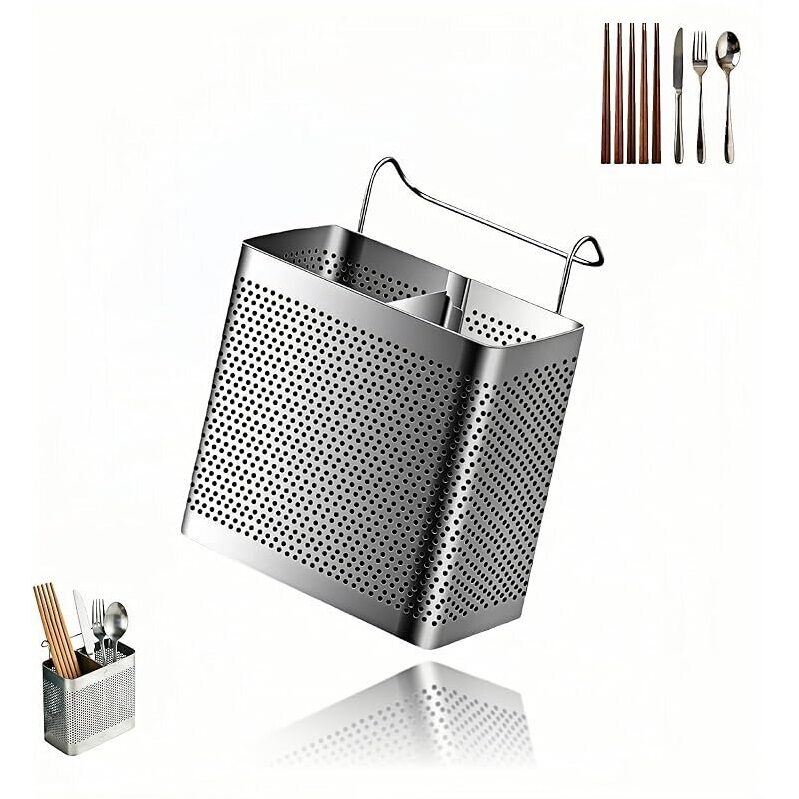 Sleek Stainless Steel Utensil Holder for Kitchen Counter