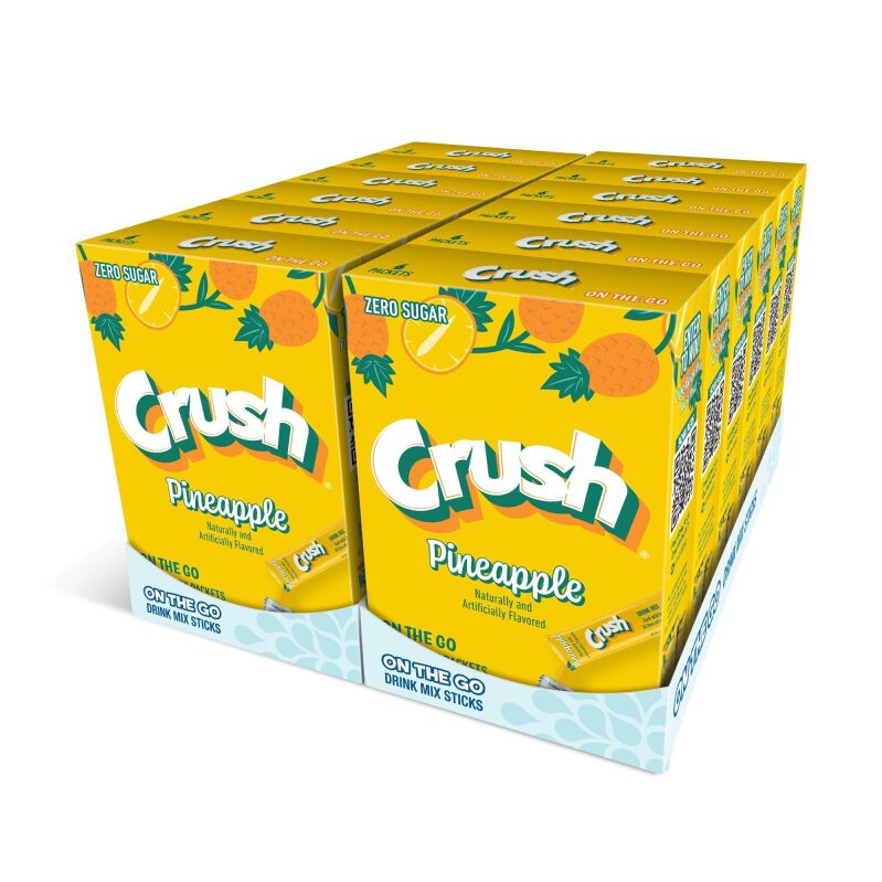 Sugar-Free Pineapple Crush Drink Mix - 72 Sticks for Hydration on the Go