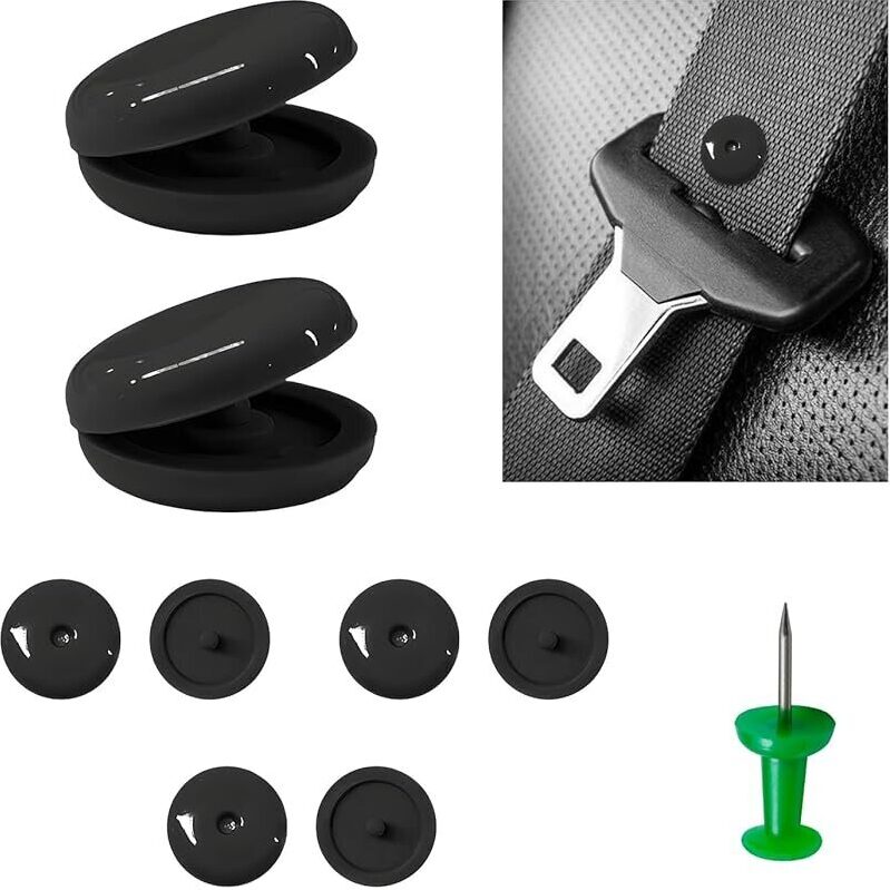 5-Pack Plastic Car Seatbelt Stopper Kit - Durable & Easy-to-Install