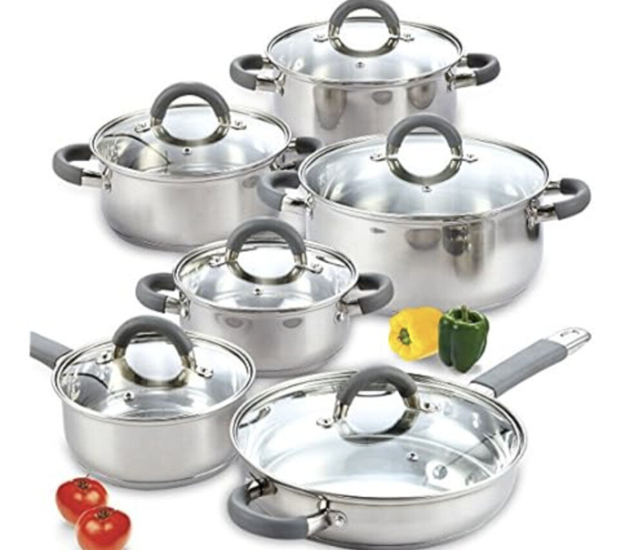 Cook N Home Non-Stick Pot Set - 12 Piece Premium Cookware