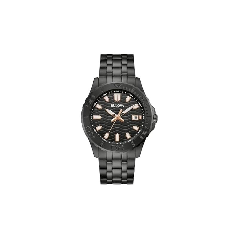 Bulova Men's Sport Watch - Black Stainless Steel Bracelet