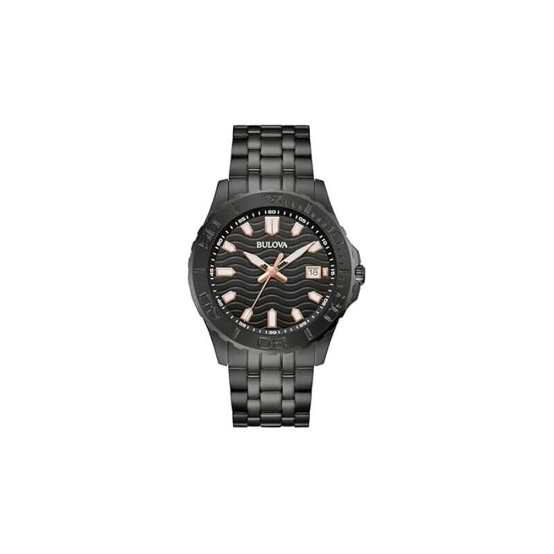 Bulova Men's Sport Watch - Black Stainless Steel Bracelet