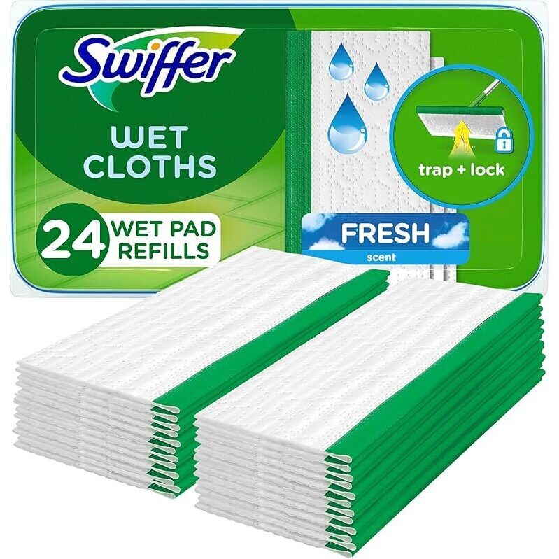 Swiffer Sweep + Mop Wet Pads Refill: 24-Count for Thorough Floor Cleaning