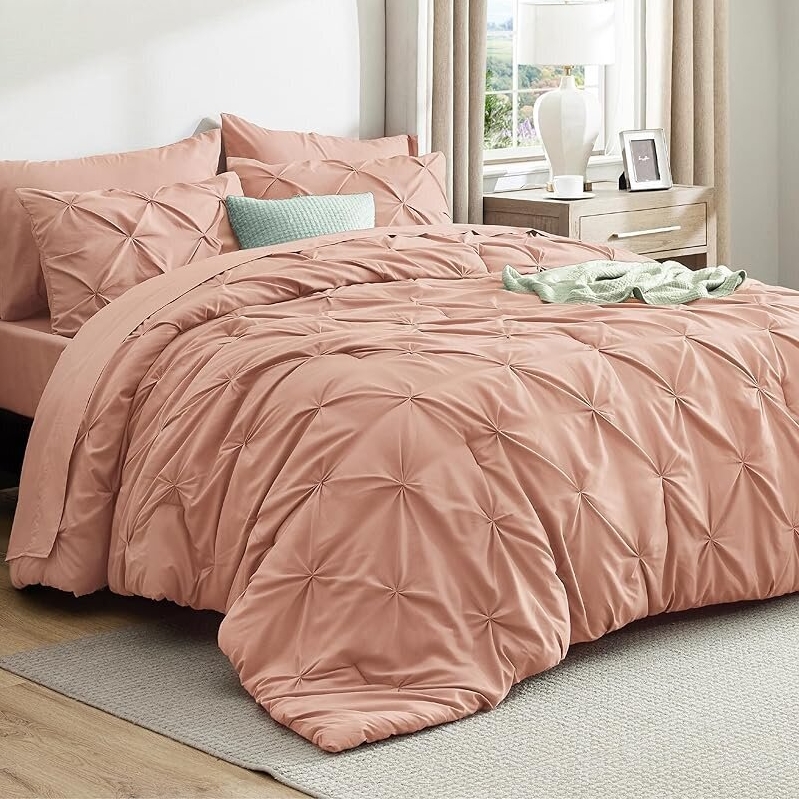 Luxury Dusty Pink Comforter Set - 7-Piece Bedding Collection
