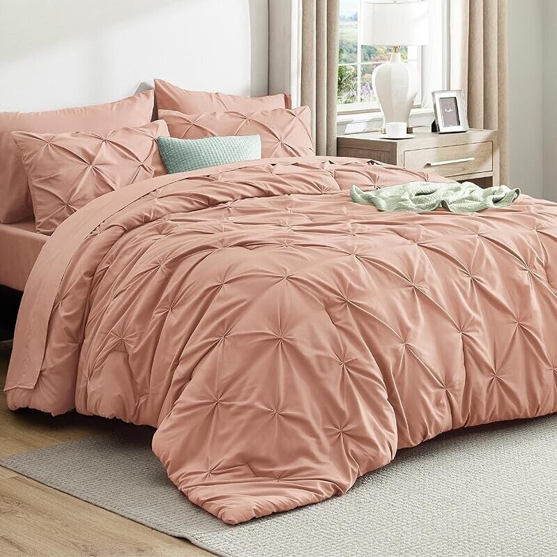 Luxury Dusty Pink Comforter Set - 7-Piece Bedding Collection