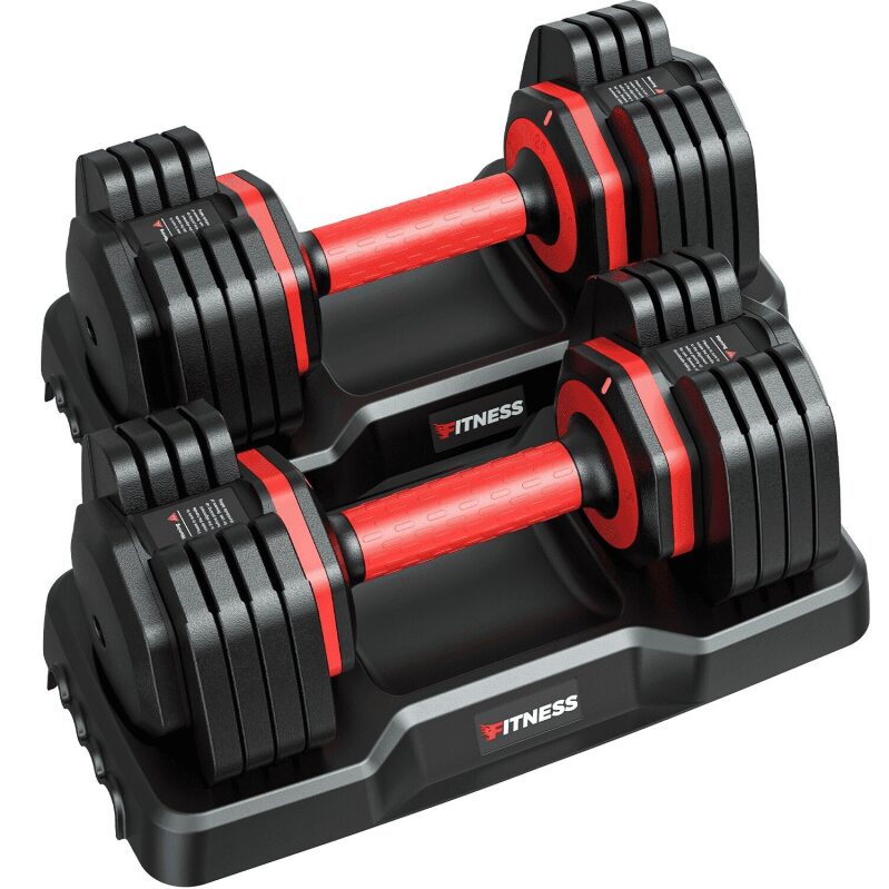 GIKPAL 50lb Adjustable Dumbbells - 25LB Set of 2
