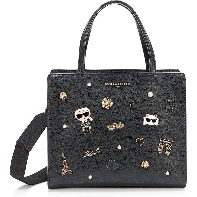 KARL LAGERFELD Womens Maybelle Pins Satchel - Luxury Handbag