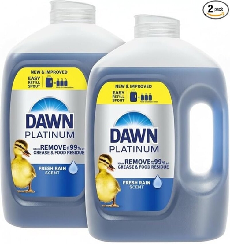 Powerful Dawn Platinum Dish Soap, Fresh Rain Scent, Pack of 2