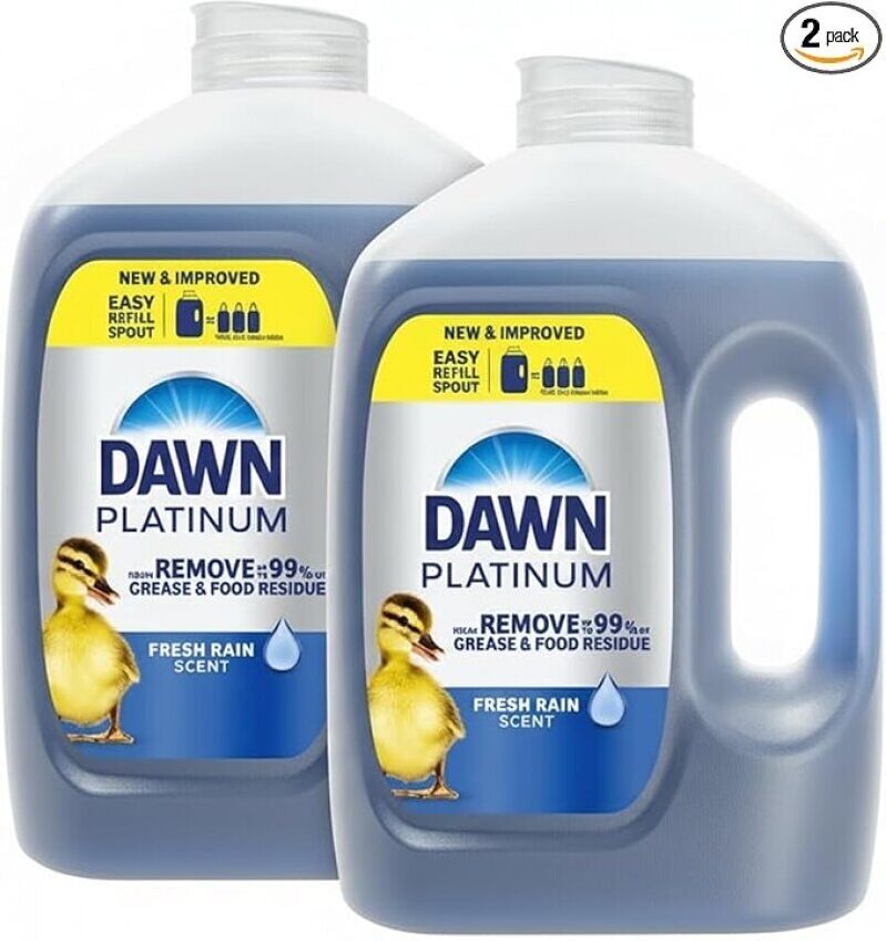 Powerful Dawn Platinum Dish Soap, Fresh Rain Scent, Pack of 2