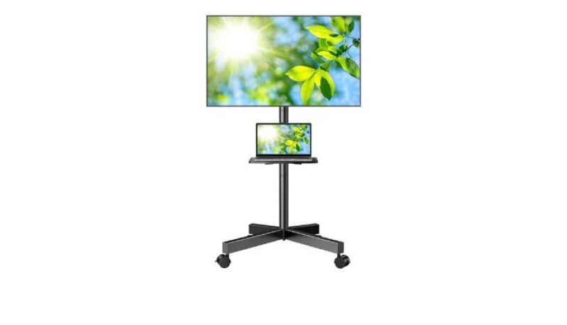 PERLESMITH Rolling TV Stand for 23-60 Inch TVs - Best Mobile TV Stand