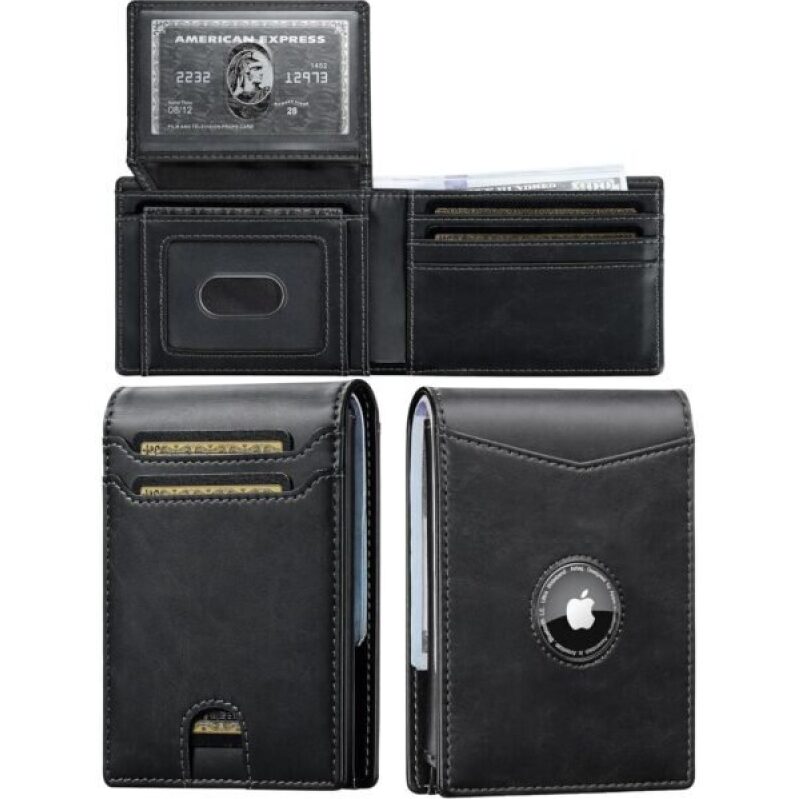 Slim AirTag Men's Wallet with RFID Blocking Slot - 50% Off