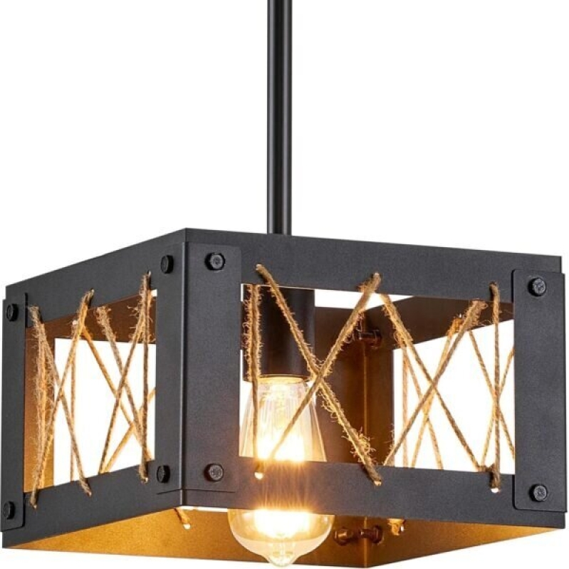 Affordable Farmhouse Pendant Light - Matte Black Kitchen Island Light