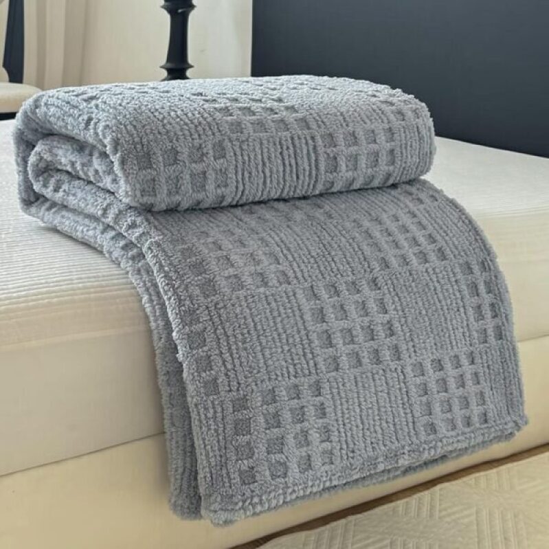 Waffle Weave Jacquard Blanket - Perfect for Couch or Bed, 58% Off