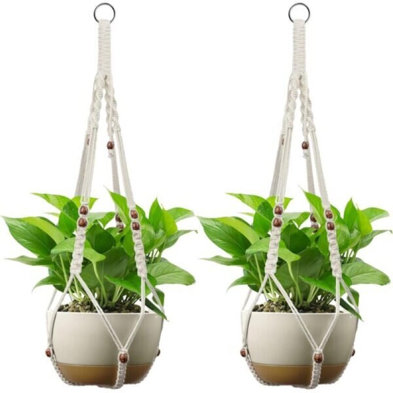 USLAI Macrame Plant Hangers - 50% Off, Stylish Indoor/Outdoor