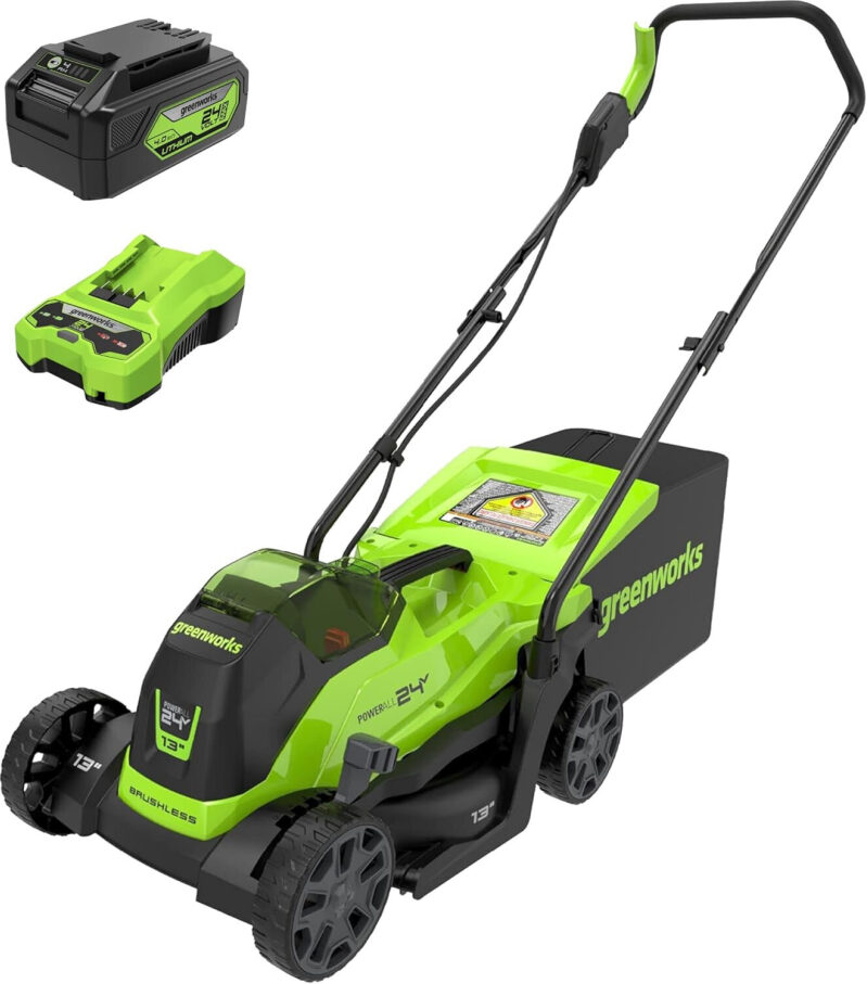 Greenworks 24V 13-Inch Brushless Cordless Lawn Mower - Now $165.31