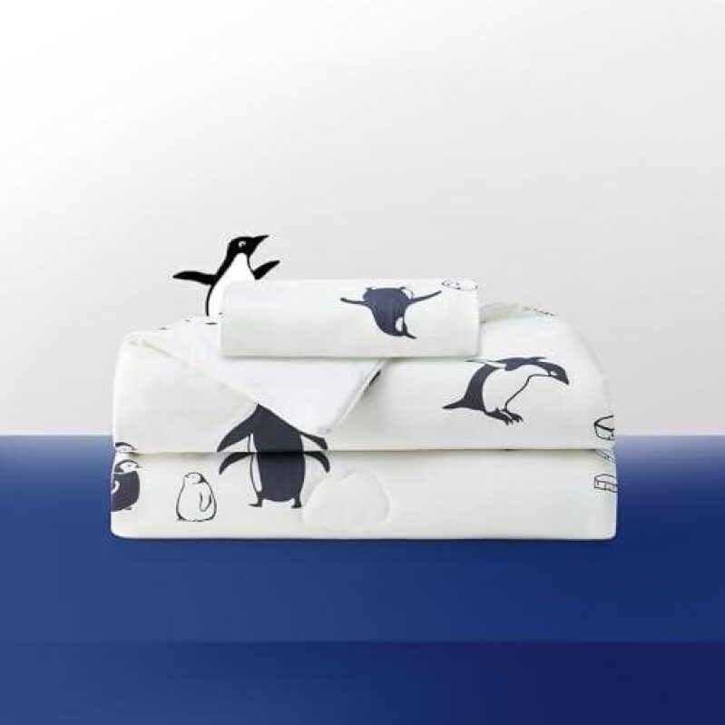 Cooling Bedding Set for Kids - Penguin Design with Outlast Technology