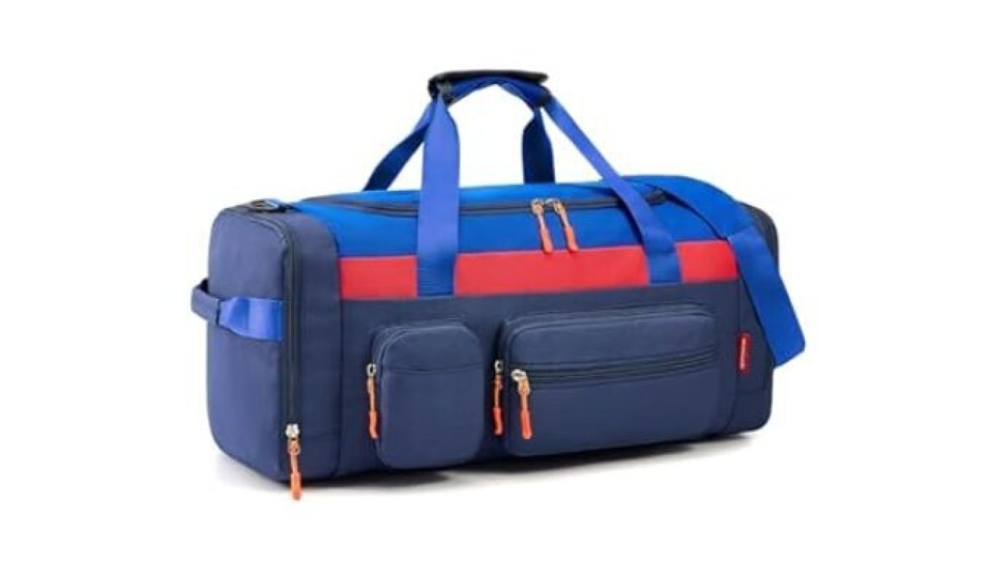 Kids' Color-Block Duffel Bag with Wet/Dry Shoe Pocket