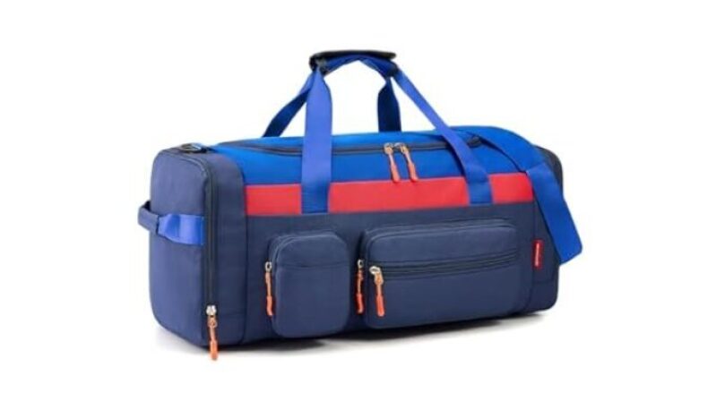 Kids' Color-Block Duffel Bag with Wet/Dry Shoe Pocket