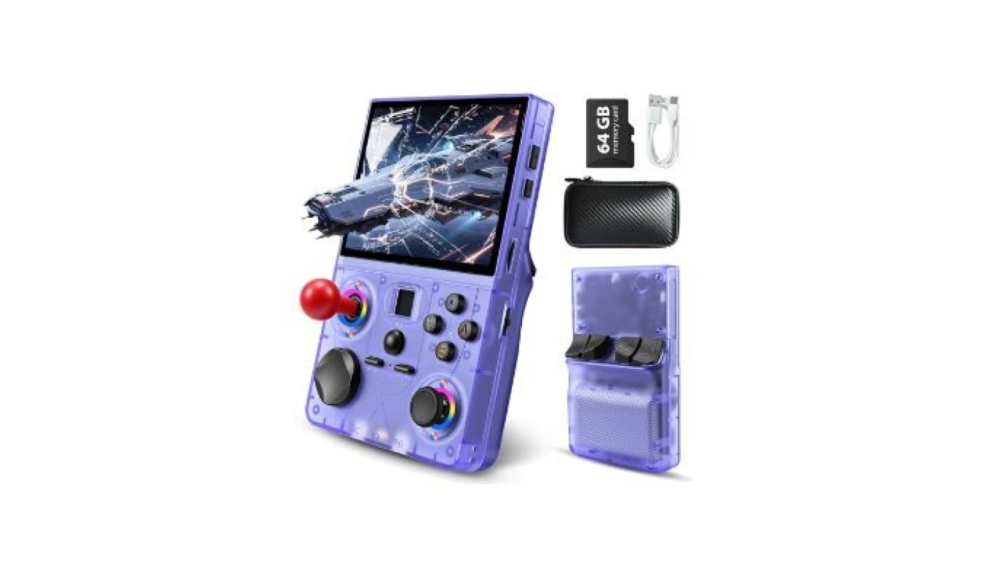 Retro Gaming Console with 3.5’’ IPS Screen and 4000mAh Battery - Purple