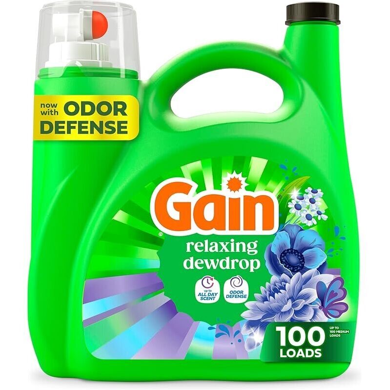 4-Pack Gain Liquid Laundry Detergent with Odor Defense - 132oz