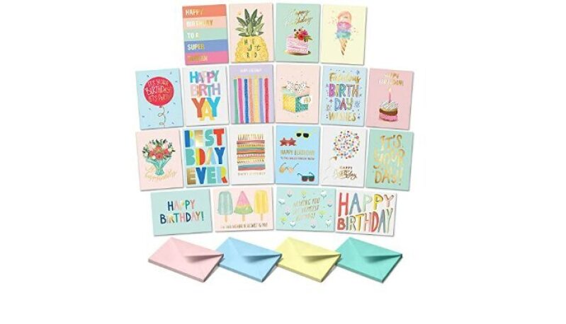 Happy Birthday Card Pack with Envelopes – 20 Unique Cards