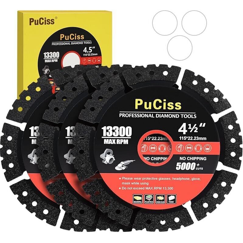 4.5-in Diamond Multi-Purpose Saw Blade - 3-Pack