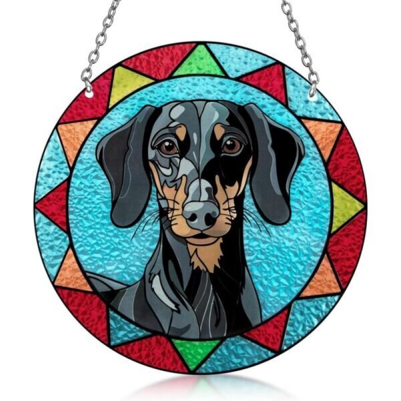 Stunning Dachshund Stained Glass Suncatcher - Perfect for Dog Lovers