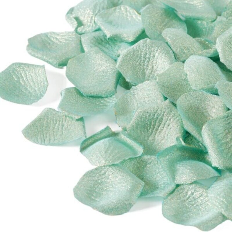 300pcs Teal Blue Silk Rose Petals for Wedding & Events - 74% Off
