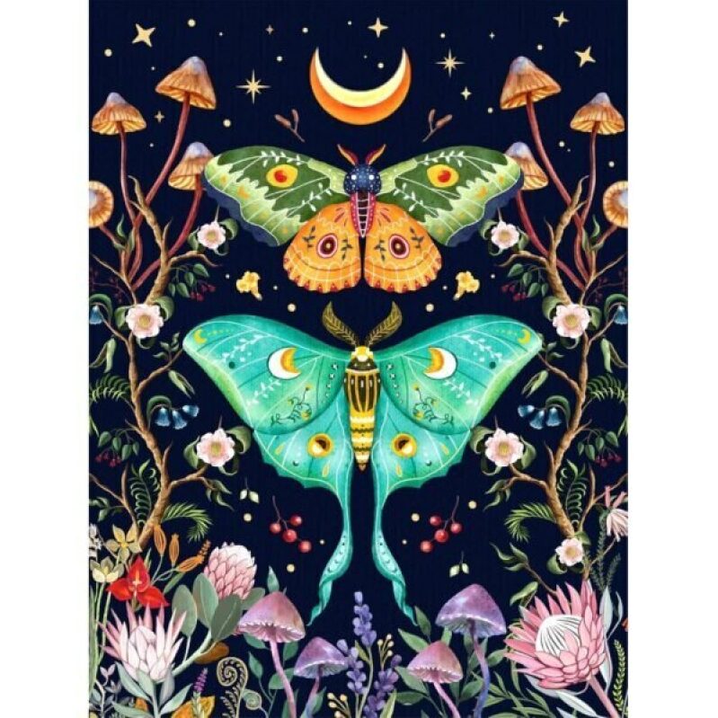 Luna Moth 5D Diamond Painting Kit for Adults - Exquisite Nighttime Fantasy