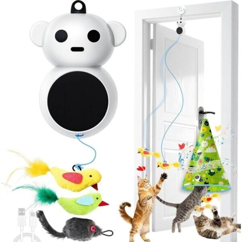 Interactive Indoor Cat Toy with Automatic Bird Wands