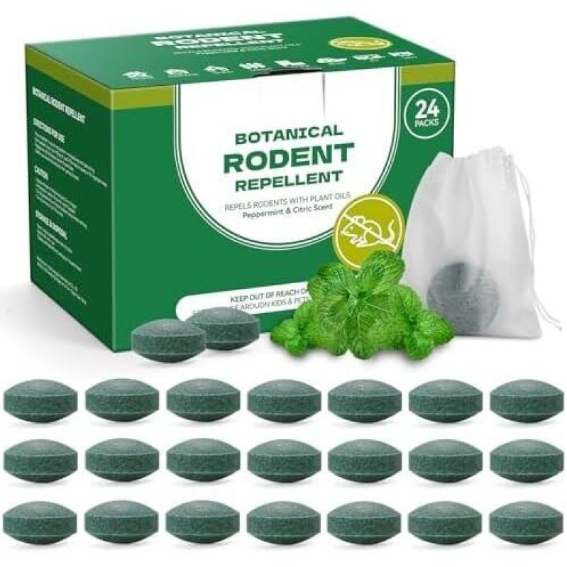 Natural Rodent Repellent with Peppermint Oil - Effective Against Rats & Mice