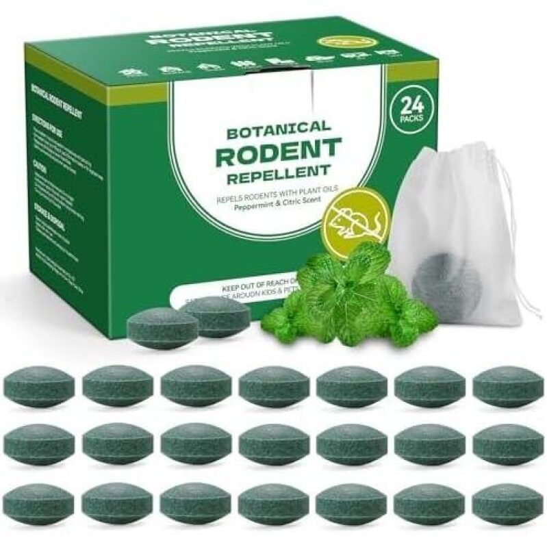 Natural Rodent Repellent with Peppermint Oil - Effective Against Rats & Mice