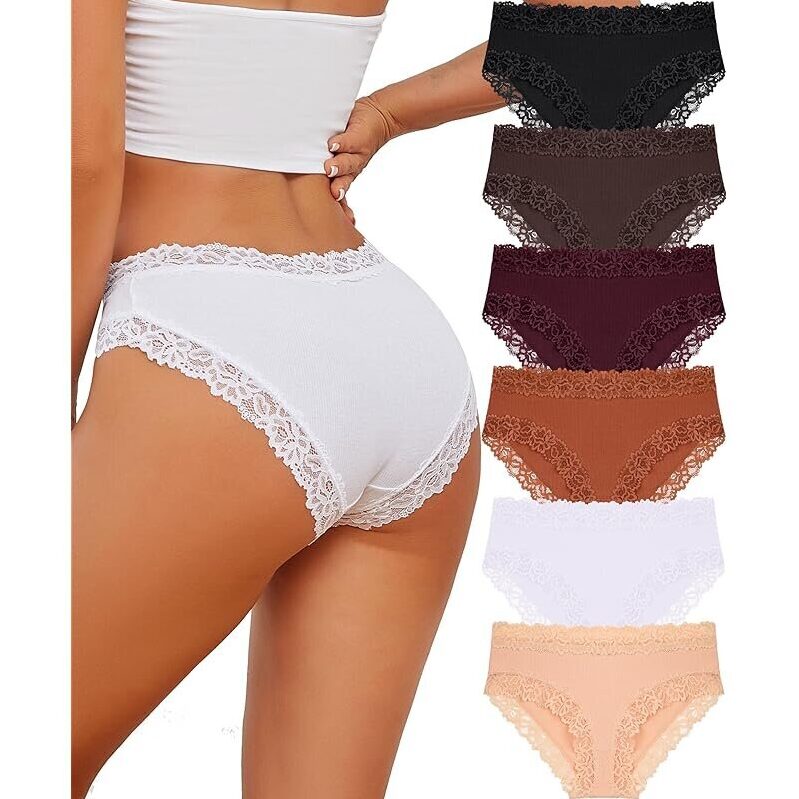 Premium Cotton Cheeky Bikini Underwear for Women - 6 Pack Set