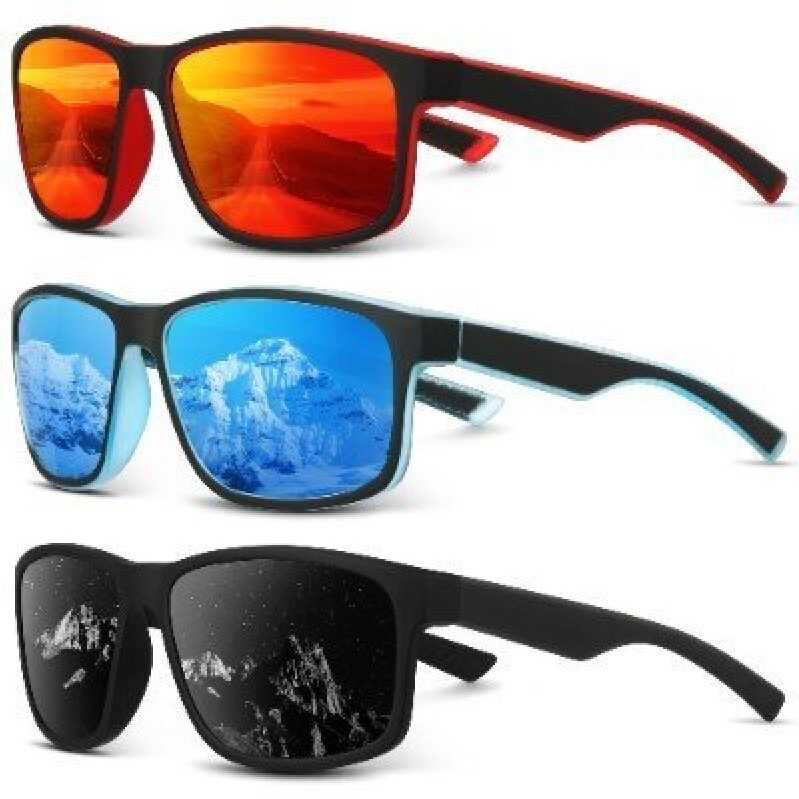 Foliful Square Polarized Sunglasses - 3 Pair Set