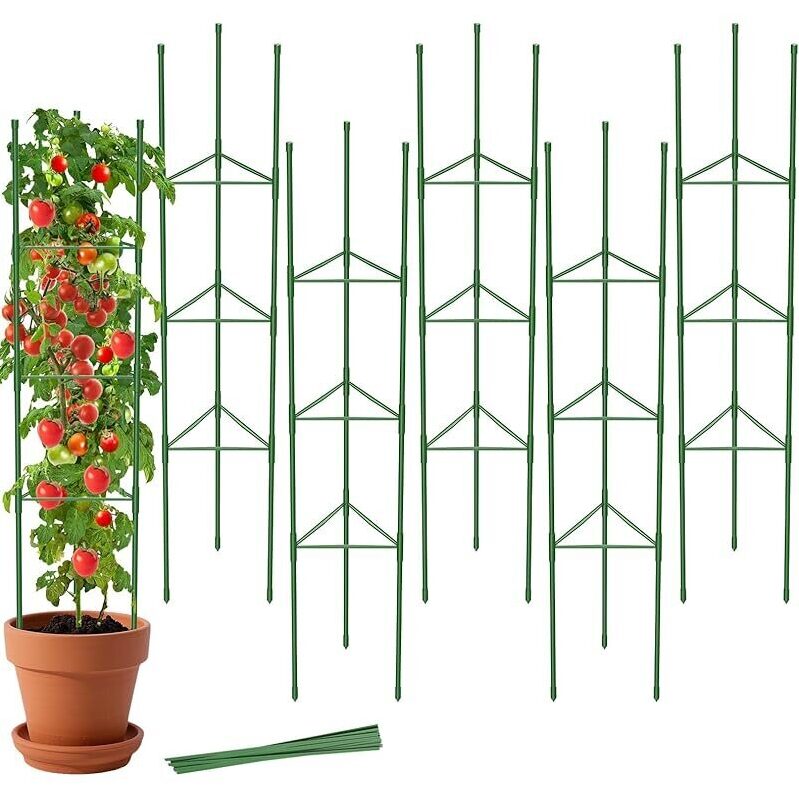 6 Pack Adjustable Tomato Cages for Garden - 51in x 13in