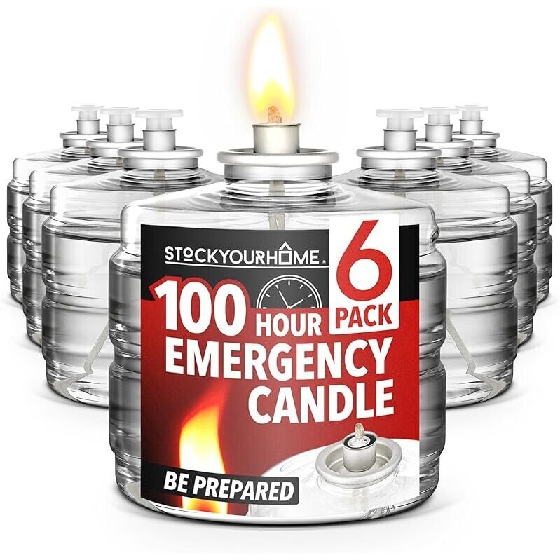 Stock Your Home 100 Hour Emergency Candles, Pack of 6