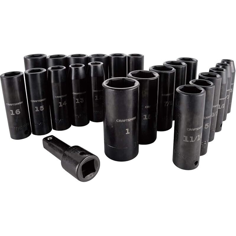 CRAFTSMAN Deep Impact Socket Set, SAE, 1/2-Inch, 23 Pieces