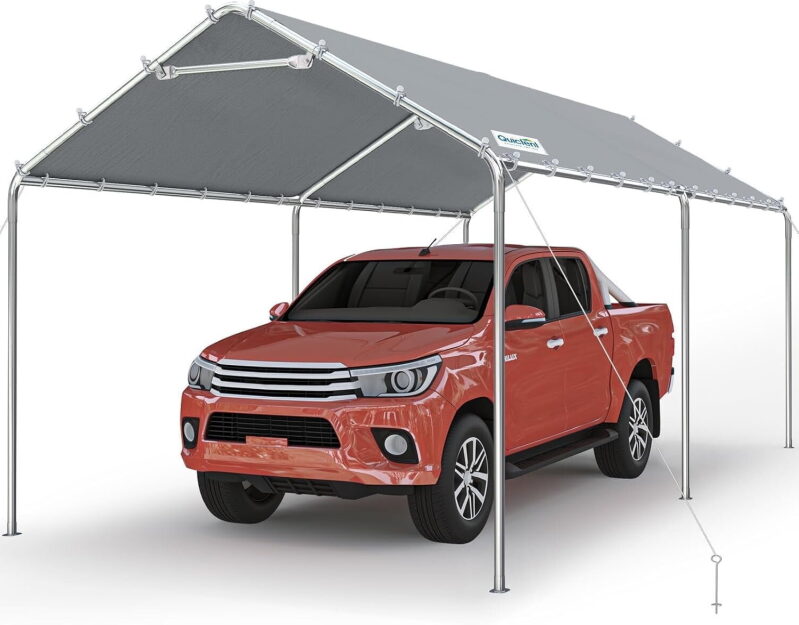 Heavy Duty Carport Canopy by QuicTent - 10x20 ft Galvanized Car Tent